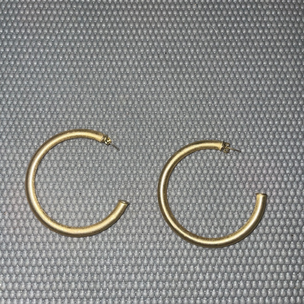 Moon and Lola size large Serena hoops gold brushed